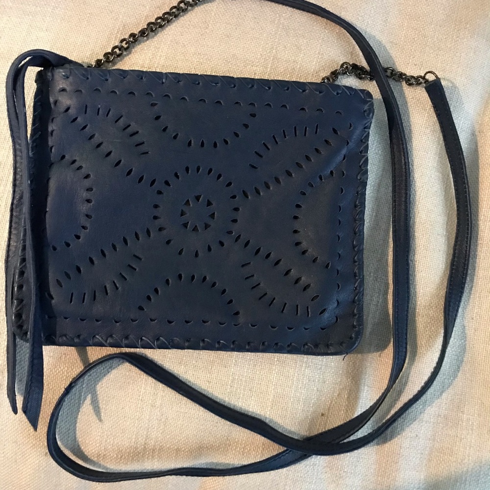 Cleobella cross body tooled 100% sheep leather.